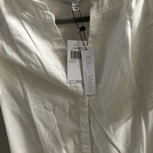Koko + Mason Women's white tunic blouse new